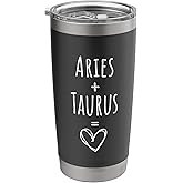 Aries and Taurus Couple Matching Zodiac Sign Stainless Steel Insulated Tumbler