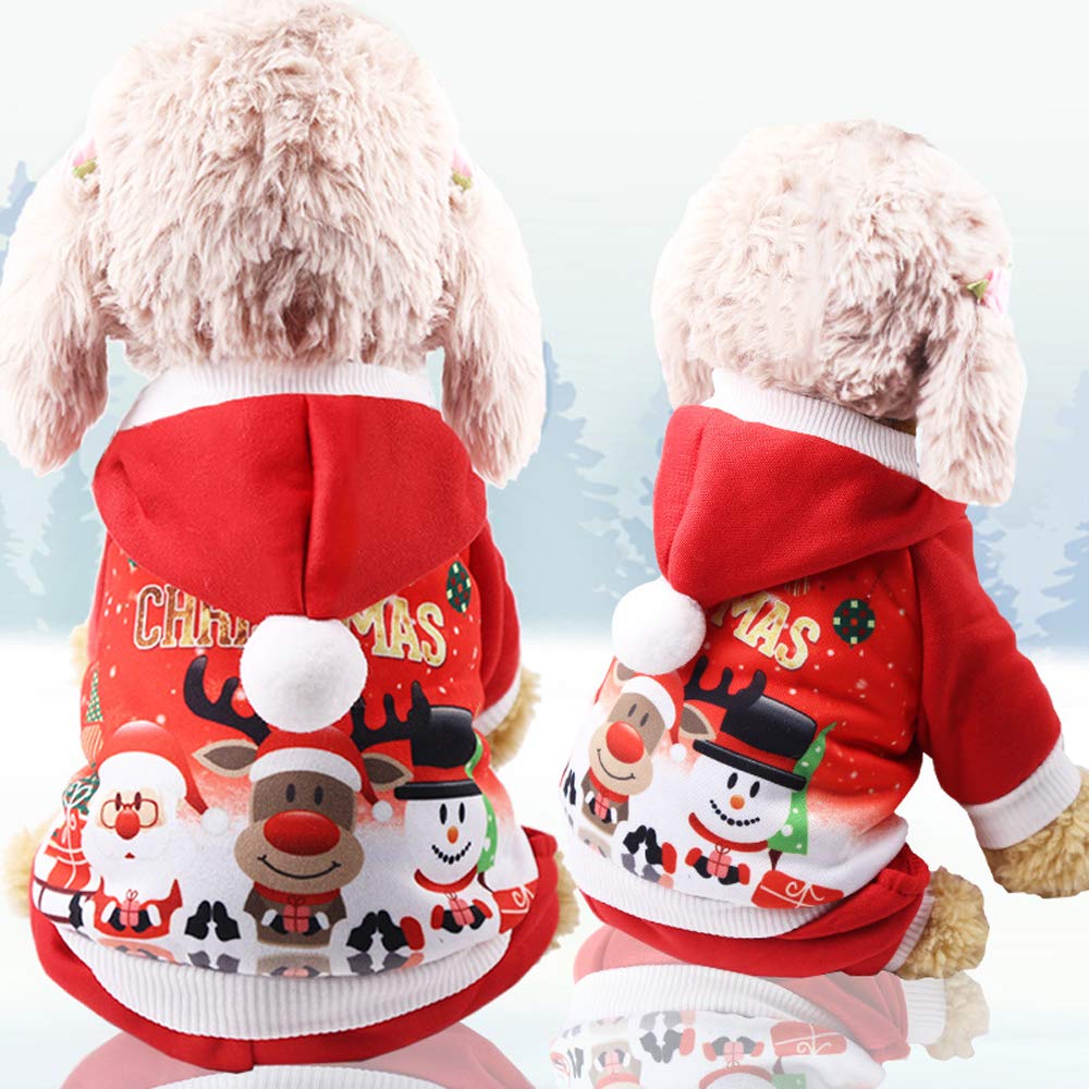 Abcsea Pet Christmas Costume, Christmas Pet Clothes, Elk pet clothes, Santa Claus Pet Costume, Pet Christmas Clothes, Dog Clothes, Santa Claus and Elk Style - M