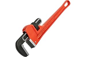 Jetech 10 Inch (250mm) Straight Pipe Wrench, Adjustable Heavy Duty Plumbing Wrench with Floating Hook Jaw and I-Beam Handle