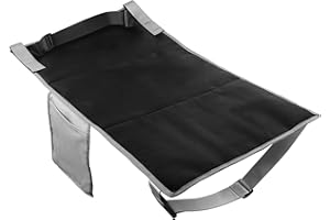 Dawitrly Toddler Airplane Bed, Portable Travel Foot/Leg Rest Toddler Bed Airplane Seat Extender for Kids with Storage Pocket Fits Airplane Flights/High-Speed Rail Seat/Cars/Buses/Trains (Black)