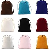 YoungJewl 54Pcs Velvet Jewelry Bags With Drawstring 9 Colors Mix Pouches Gift Bags for Wedding Favors Party Christmas Candy Bags(2.8x3.6Inches)