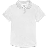 Classroom Uniforms Little Girl's Girls Fit Moisture Wicking Polo Shirt, sos White, XS