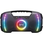 Powerful & Portable Waterproof All Terrain Bluetooth Speaker with Deep Bass, LED Party Lights, Fast USB-C Charging, FM Radio, AUX – QFX BT-ZX35