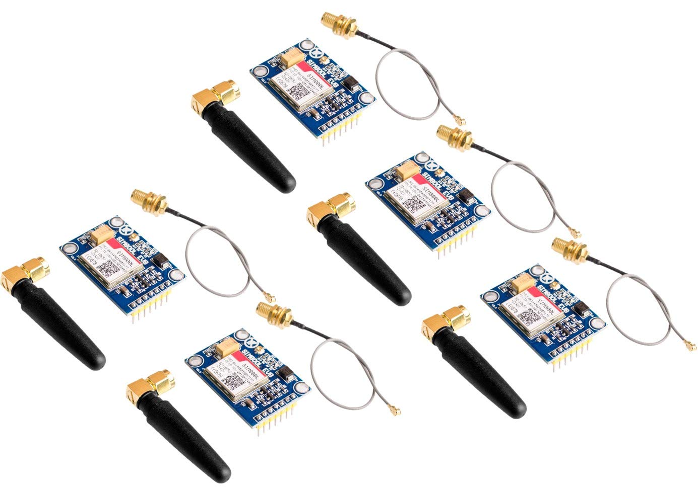 5pcs SIM800L V2.0 5V Wireless GSM GPRS MODULE Quad-Band with Antenna Cable Cap