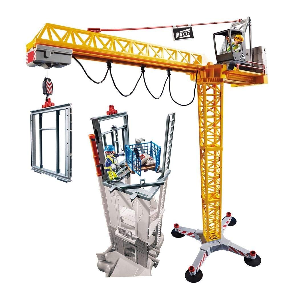 Playmobil 70441 City Action Construction Crane with Remote Control, Incl. Remote Control, for Children Ages 5+, Fun Imaginative Role-Play, PlaySets Suitable for Children Ages 4+