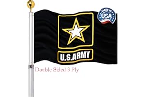 SUJEB US Army Flag 3x5 Outdoor Double Sided- Black Star Army Flags with 2 Brass Grommets 4 Rows Stitched Bright Color Double Stitching For Home Company Indoor Outdoor