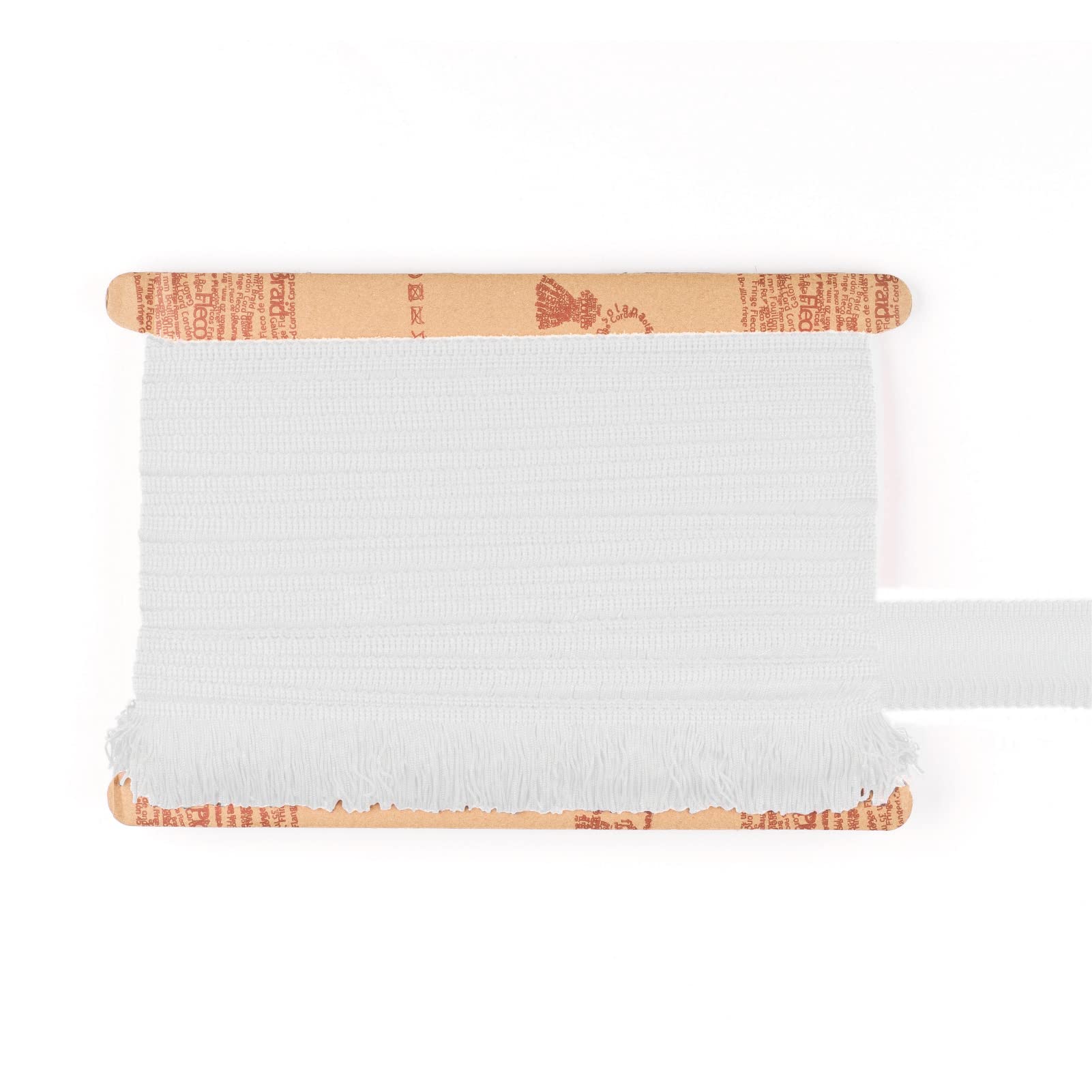 TEXTEX = Cuquillo Fringe for Sewing Flamenco and Sevillana. Composition Rayon 100%. Length of 5 cm. 5m Pieces. (White)