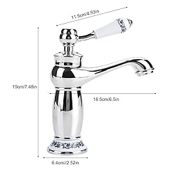 Fdit Ceramic Antique Brass Faucet Bathroom Sink