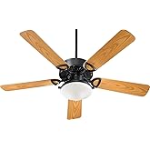 Quorum 143525-959, Estate Patio Matte Black 52" Outdoor Ceiling Fan with Light