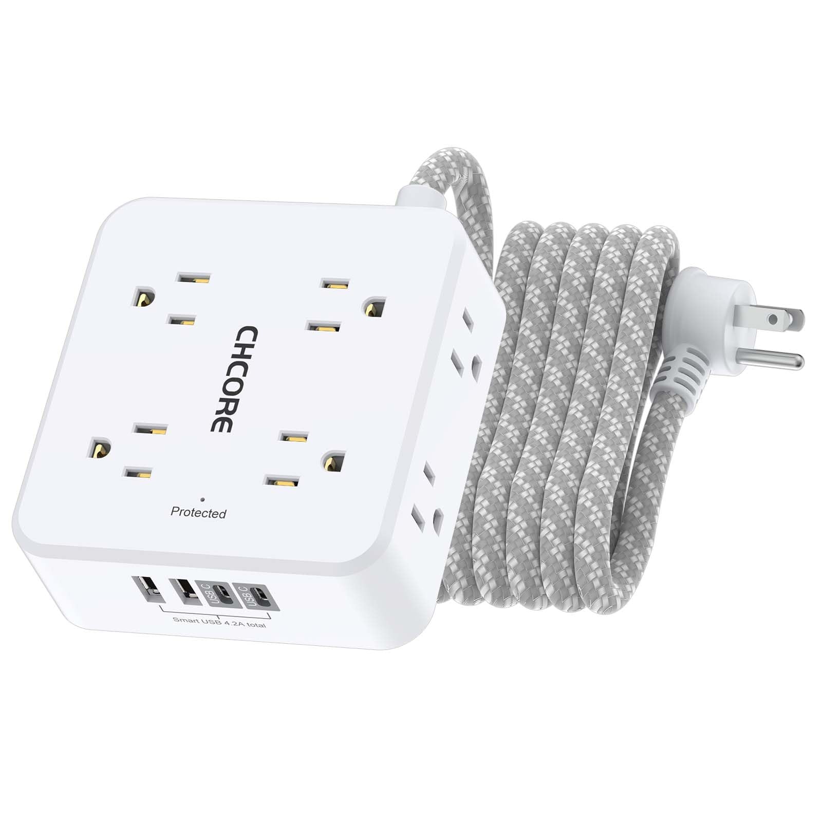 Surge Protector Power Strip - CHCORE 10 Ft Braided