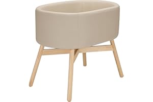 babyletto x GATHRE Capsule Bassinet in Vegan Millet Leather, Wipeable & Water Resistant