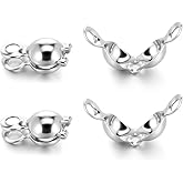 100 Pcs Silver Crimp Beads Cover for Jewelry Making, 4mm Silver Crimp Beads to Secure Jewelry Strings, Clamshell Fold-Over Crimps Bead Cover for DIY Bracelets Necklaces Earring