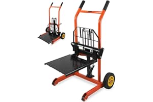 Jinrrenyi Material Lift Winch Stacker, 440 Lbs Capacity Hydraulic Material Lift Winch Stacker 36" Max Lift Height, Pallet Truck Jack for Warehouse, Workshop and Garage Use