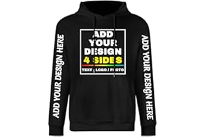 CMLONGQIA Custom Hoodie Add Your Own Photo Text Logo Cotton Personalized Sweatshirt 4 Side Print for Men and Women