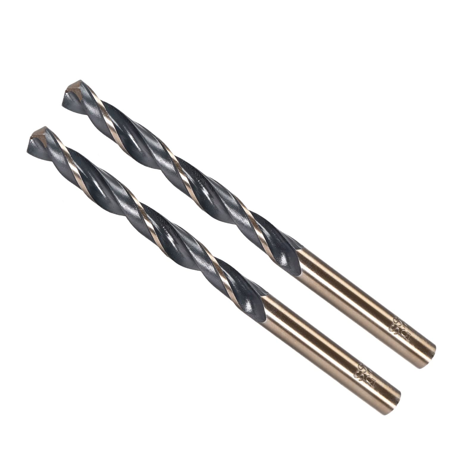 CoCud Twist Drill Bits, 6.5mm Cutting Edge, Titanium & Nitride Coated High Speed Steel 4341 Round Shank - (Applications: for Stainless Steel Drilling Machine), 2-Pieces — image 1