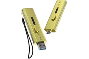 OSCOO 1TB Portable External SSD, Up to 1100MB/s, USB 3.2 Gen2 Flash Drive with Dual USB-C & USB-A Ports, Push-Pull Design, Th