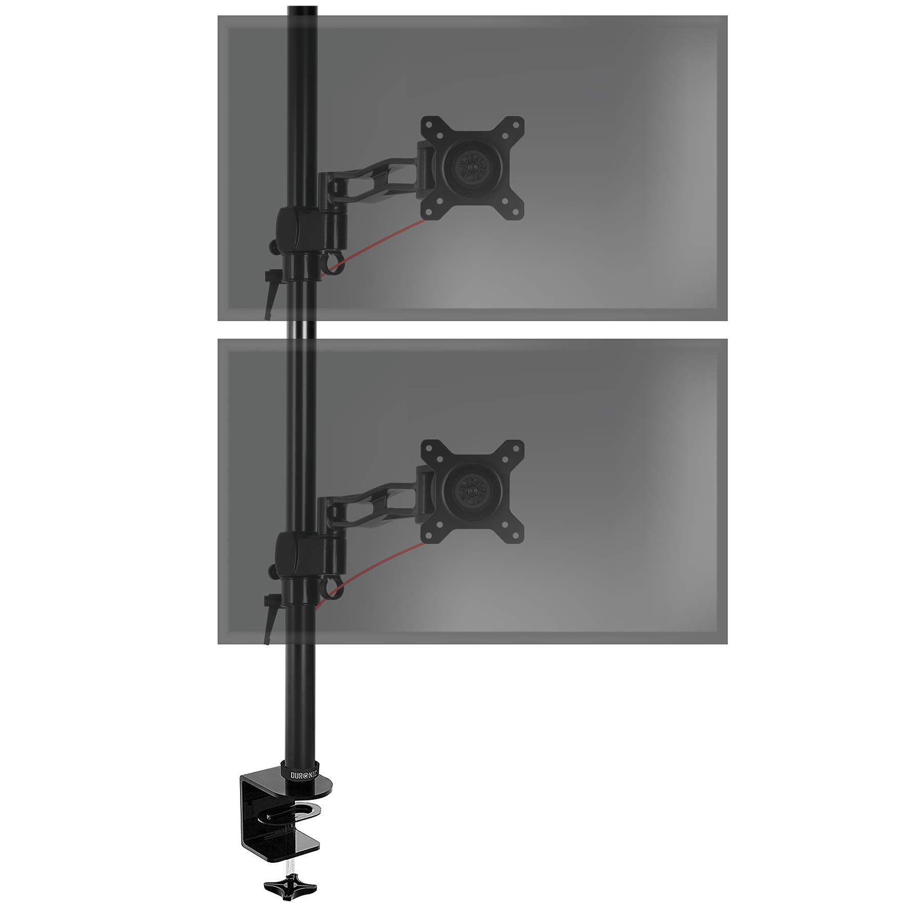 Duronic DM35V2X2 Arm for 2 Computer Monitors with Extension | Vertical Dual Monitor Articulated Ergonomic Desktop Stand | VESA 75 100 | Height Adjustable | Rotatable Tilt Swivel