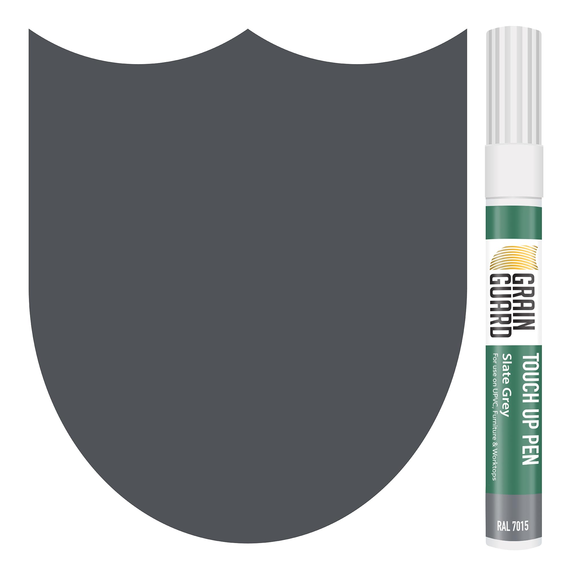 GRAIN GUARD Touch-Up & Scratch Repair Pens | Slate Grey (RAL 7015) | Touch-Up Pens: Furniture, Kitchen Units, Worktops, Doors & Windows | Wood, Metal, Hard Plastics, UPVC | Fast Drying | 10ml