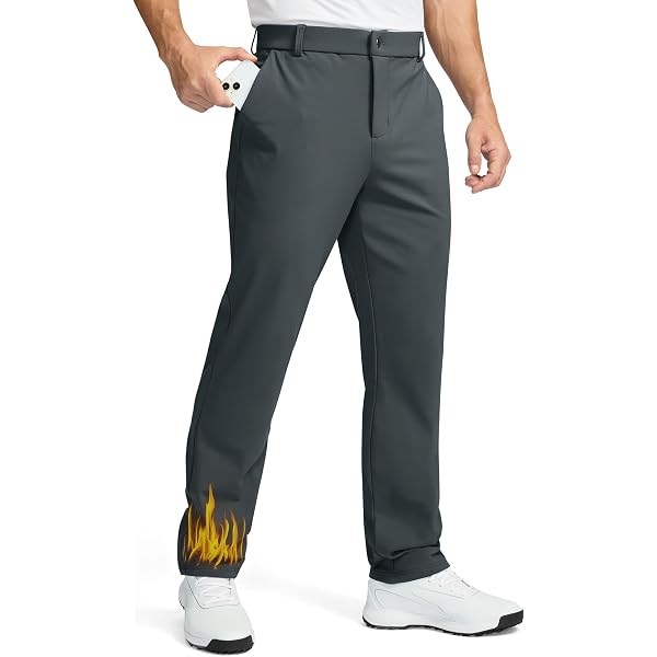 IDEALSANXUN Fleece Lined Pants for Mens Straight Leg Casual Stretch Dress  Pants(Navy, 30x30) at Amazon Men's Clothing store