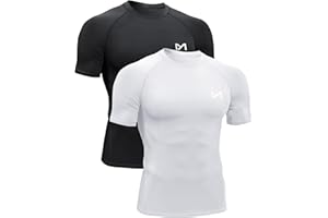 KSASKY Men’s Compression Shirts Short Sleeve Workout Shirt, Quick Dry Top Baselayer Athletic Shapewear Undershirts for Men