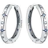 CYMYSS 925 Sterling Silver Hoop Earrings for Women, Small and Large Trendy Hoops Hypoallergenic Huggie Earrings Statement Fashion Jewelry Gifts for Sensitive Ear - Double Loop