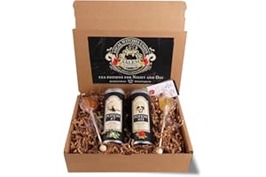 Potions Gift Basket for Halloween by La Tea Dah, Pumpkin Spice Tea, Blood Red Hibiscus Tea, and Two Honey Stirrers, Halloween Treats Non Candy, Gourmet Tea Gift Sets