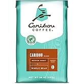 Caribou Coffee Caribou Blend, Medium Roast Whole Bean Coffee, 20 Ounce Bag, Rainforest Alliance Certified