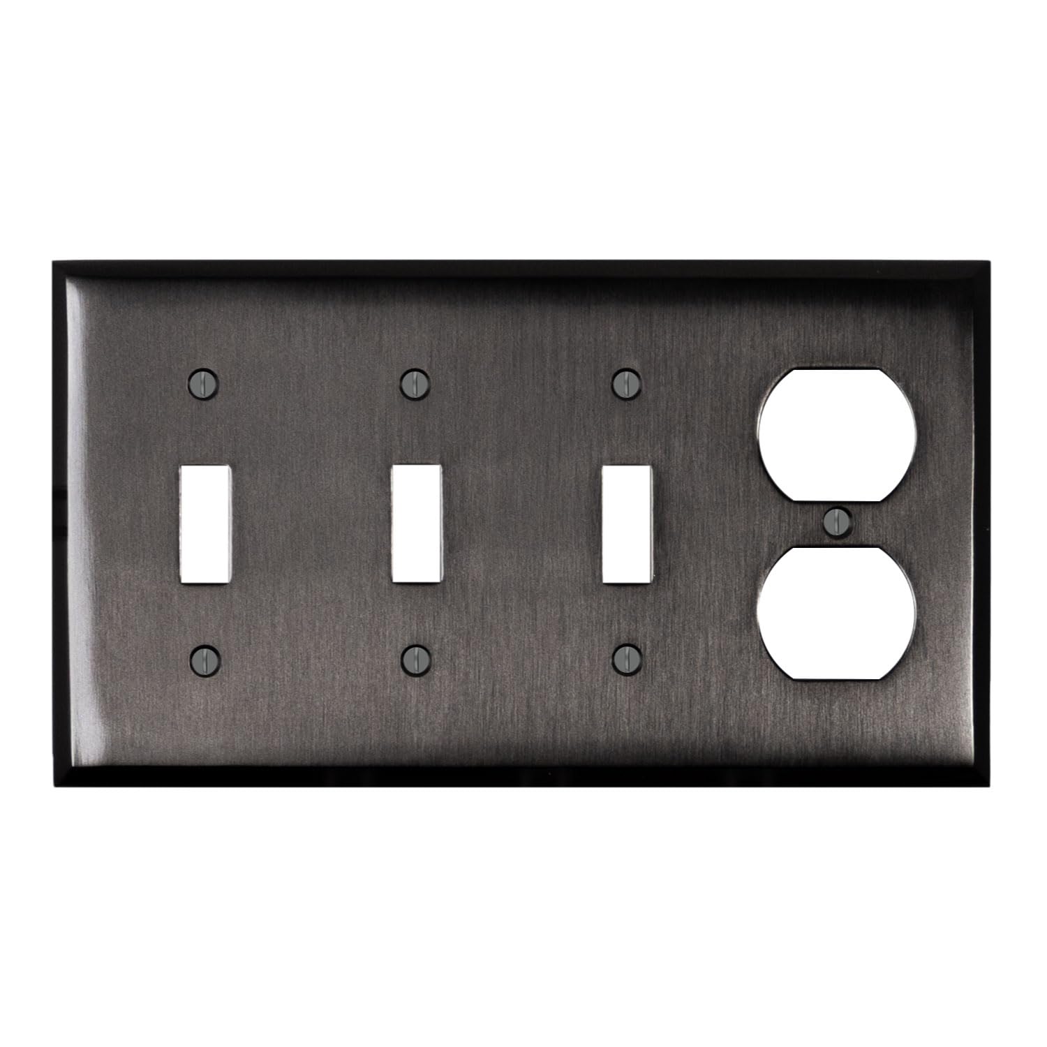 Switch Hits Satin Nickel Black Outlet Wall Plate