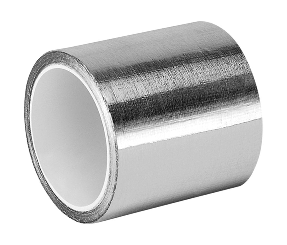 TapeCase 3-6-1120 Silver Aluminium Foil Tape with Conductive Acrylic Adhesive, Converted from 3M 1120, 6 yd Length, 3" Width, Roll