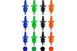 EHOMEA2Z Shaved Ice Pourers 12 Pack - Ideal for Snow Cone Syrup Bottles, Shaved Ice Syrups, Snow Cone Accessories, Liquor, Ju