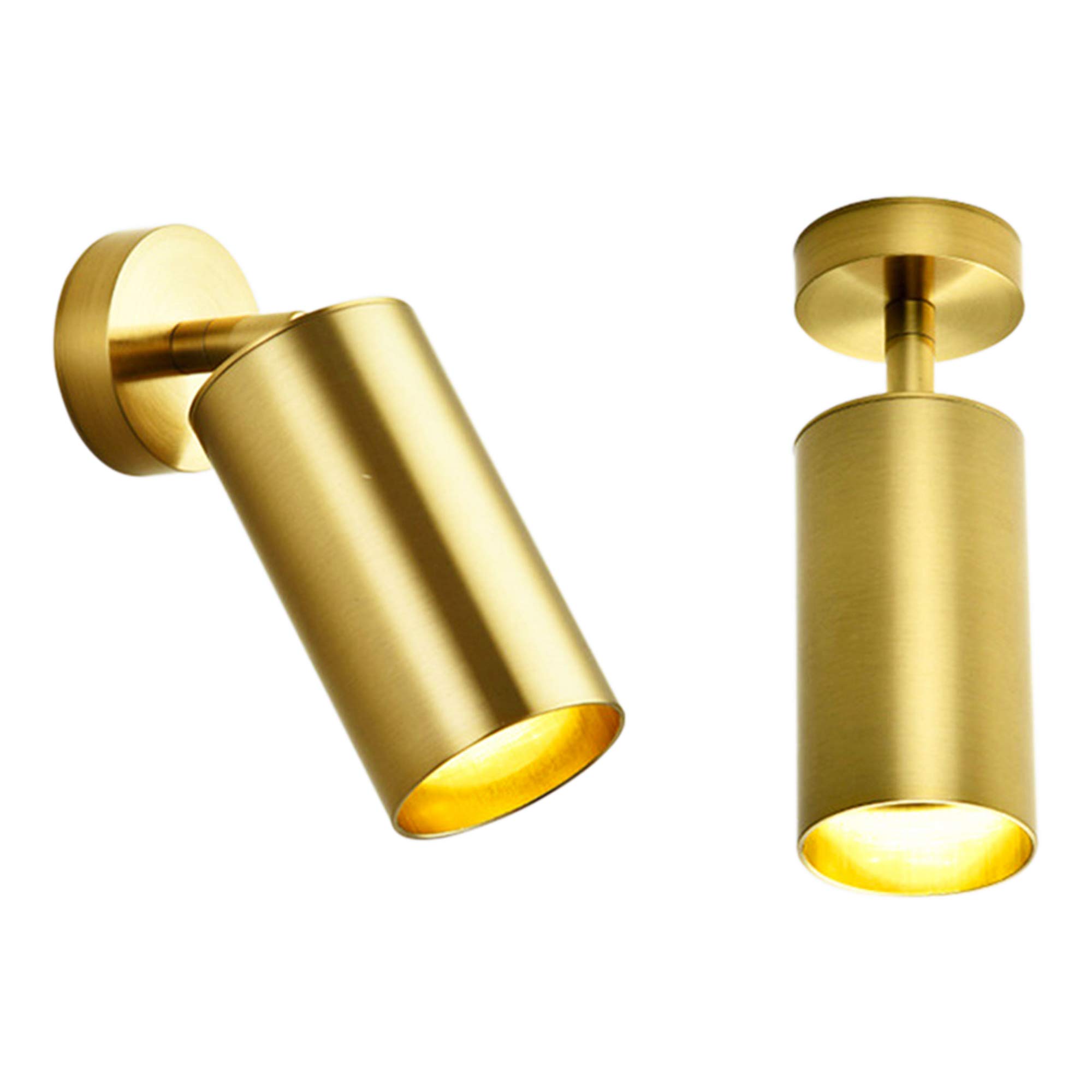 Hobaca GU10 Modern Gold LED Ceiling Spots Downlight Surface Mounted Celing Light Bathroom Bedroom Mirro Wall Sconce Lighting Reading Picture Light Living Room Display Focus Light