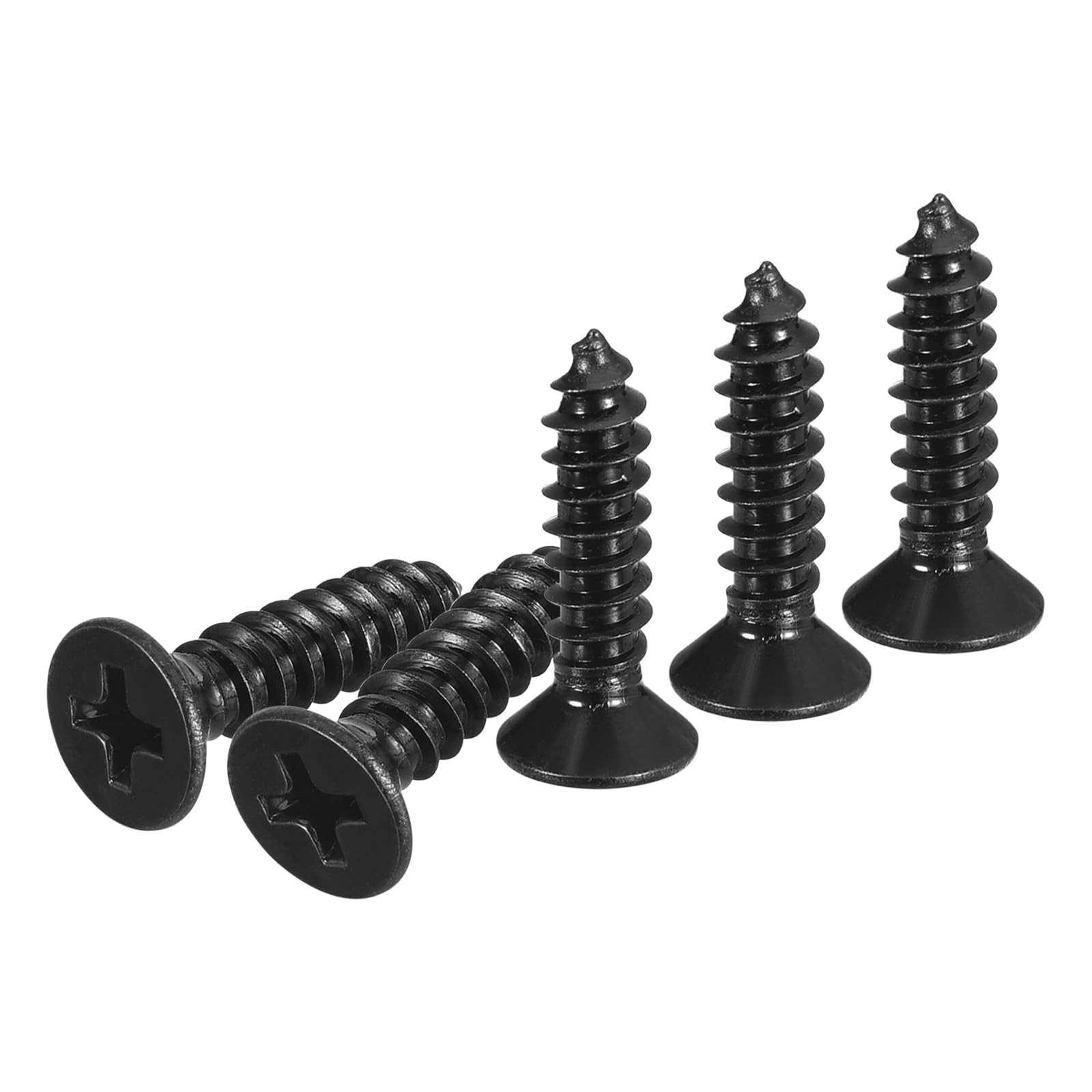 DTGN 100Pcs #10x3/4" Flat Head Wood Screws, 304 Stainless Steel Phillips Self Tapping Screws - Good for Woodworking, Furniture - Black