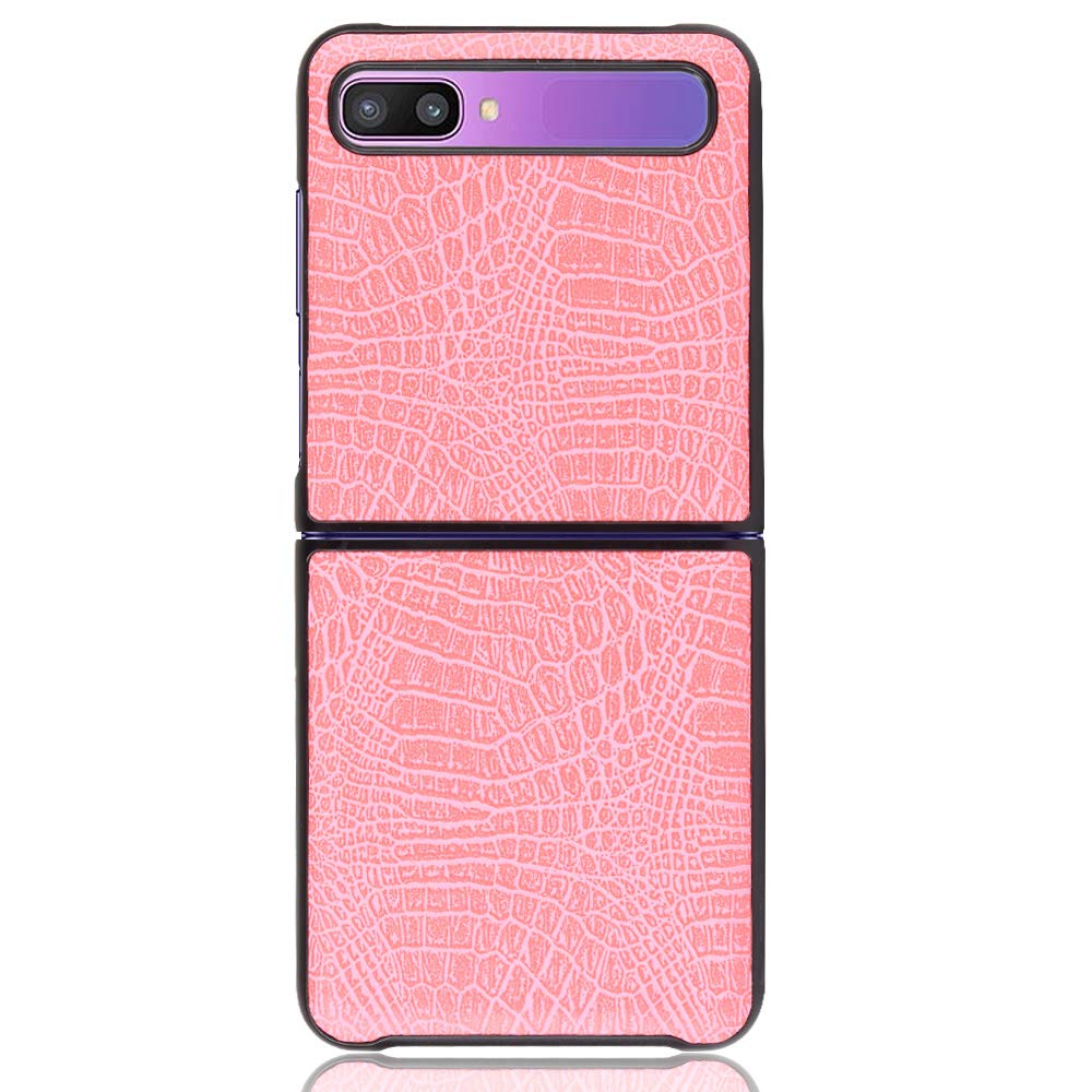 COQUE Case for Samsung Galaxy Z Flip 5G,Crocodile texture phone case for Samsung Galaxy Z Flip 5G(Pink)