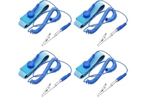 Mobudy Antistatic Wrist Strap，Adjustable ESD Wristband Bracelet with Grounding Wire Alligator Clip - for Working on Sensitive Electronic Devices (4)