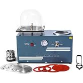 lakimi Vacuum Investing Casting Machine 2L with Precision Pressure Gauge | 110V Lost Wax Casting with 3 CFM Pump &amp; Bell Jar, for Jewelry Casting Molds Processing,LK-CM01