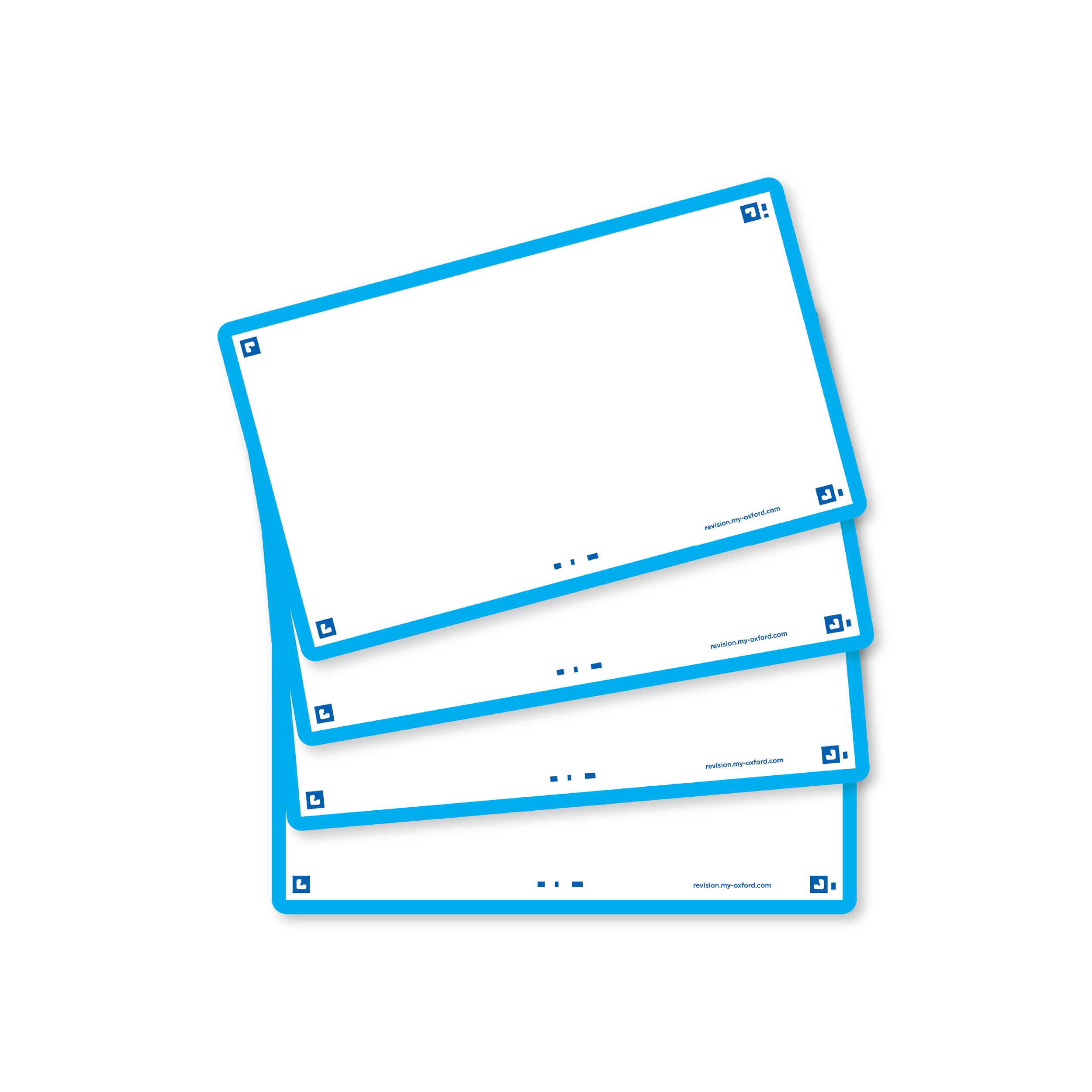 Oxford Flash Cards, Blank with Turquoise Frame, 7.5 x 12.5 cm, Pack of 80