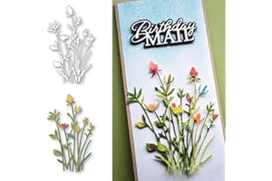 ANXENDONG Floral Stems Metal Die Cuts Cutting Dies, DIY Crafts Template Backyard Floral Stems Paper Cards Cutting Dies Cut Stencils for DIY Embossing Card Making Book Tags Decorative Paper Dies Scrapbooking