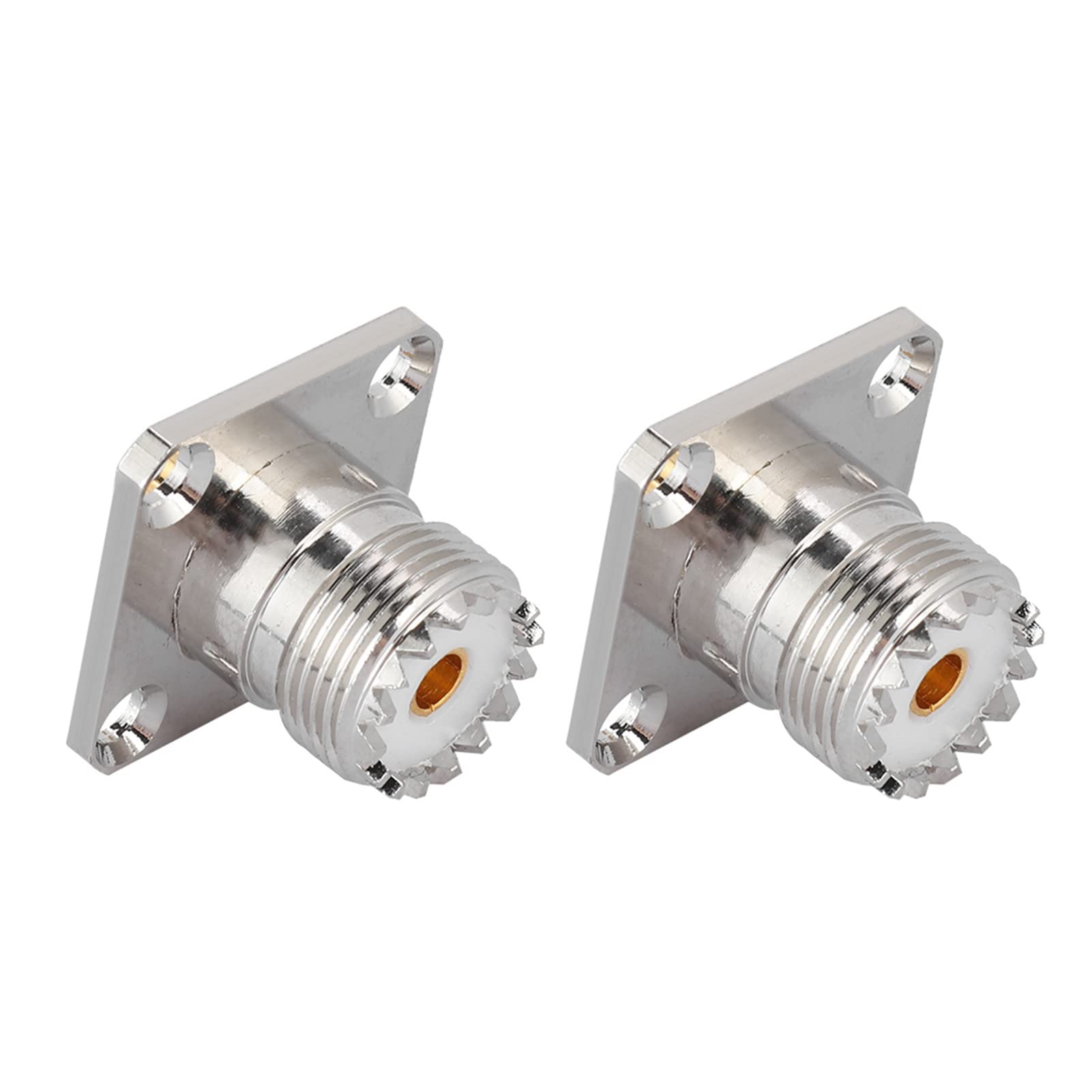 2PCS UHF Female SO239 RF Coaxial Adapter 4 Hole Panel Chassis Mount Coax Connector Socket