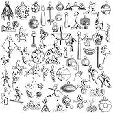 Sport Charms,62pcs Alloy Sport Theme Charms Ball Game Sports Charms Pendants for DIY Necklace Earrings Bracelets Keychain Jewelry Making