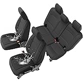 GIANT PANDA Neoprene Seat Covers for Jeep Wrangler JL 4-Door (2018-2026), Neoprene Waterproof Seat Covers W Armrest Cover, Foam Padded for Full Set (Black)
