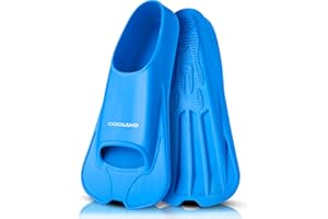 Odoland Swim Fins, Lightweight Snorkel Swimming Training Fins for Snorkeling Diving, Silicone Smooth Swimming Flippers for Yo