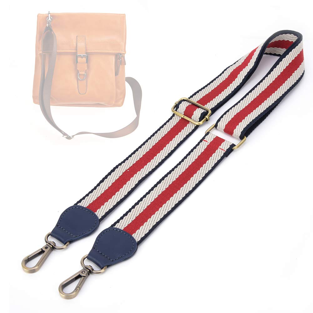 Bag Strap, Adjustable Woven Shoulder Strap 1.5in Width with Leather Ends for Crossbody Handbags Purse Replacement Belt Versatile DIY Accessory