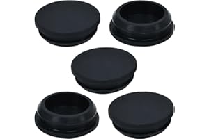 EASYEAH 5PCS Rubber Plugs for Round Holes - 1-1/4"(32mm) Black Snap in Locking Hole Plugs, Rubber Hole Plugs for Automotive, Industrial & Furniture Waterproof Sealing Round Silicone Stopper