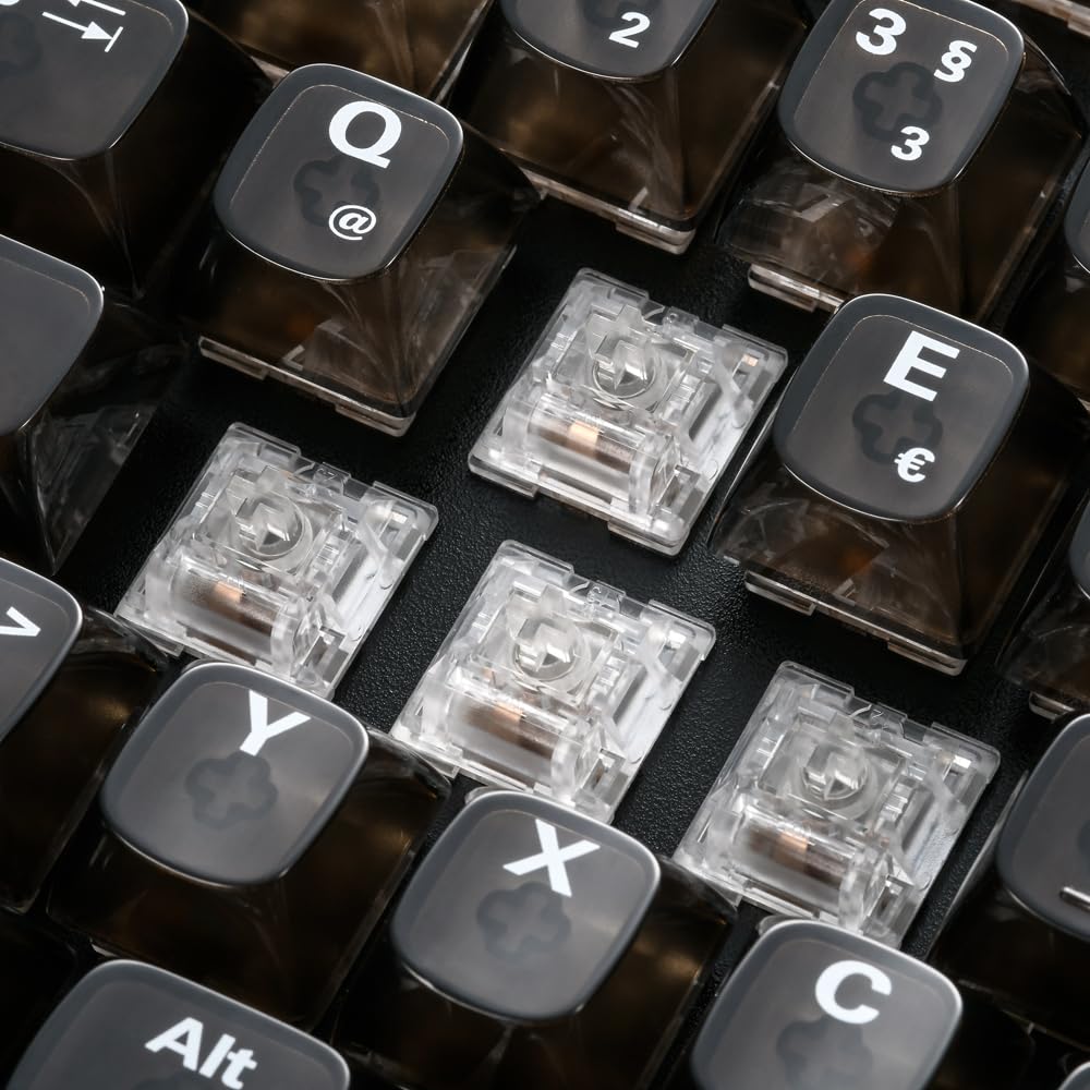 Sharkoon Crystal Shark RGB Gaming Tastatur, Kabellos und Kabelgebunden, Schwarz 6