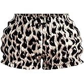SOLY HUX Ruffle Shorts for Women Leopard Print Y2k Lolita Bloomers Elastic Low Rise Shorts
