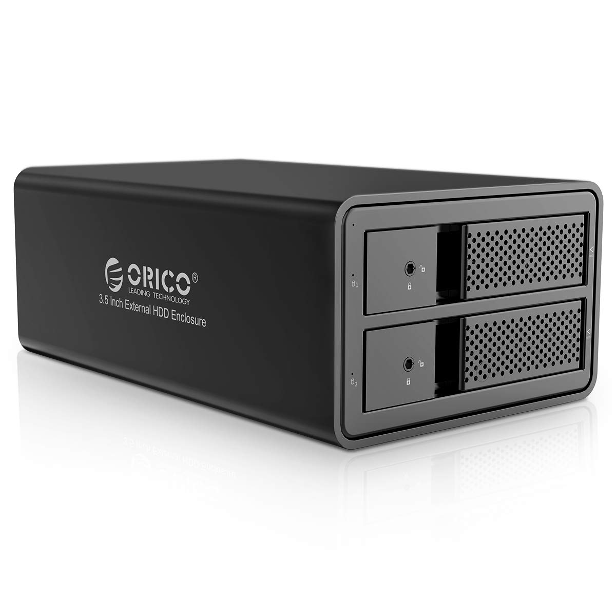 ORICO 2 Bay USB 3.0 to SATA 3.5 inch External Hard Drive Enclosure Support 32TB (2 x 16TB) Aluminum Alloy HDD Enclosure with UASP, Have Disk Data Storage