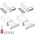 Push to Open Door Latch 4 Pack Cabinet Magnets Heavy Duty Magnetic Touch Latches Hardware Push Release Latch Hidden Push Catch Press Out Lock for Kitchen Drawer - White