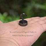 Neosmuk Magnetic Hooks 40lb+ Heavy Duty Cruise Ship Useful Magnet Hooks Gunmetal view 2