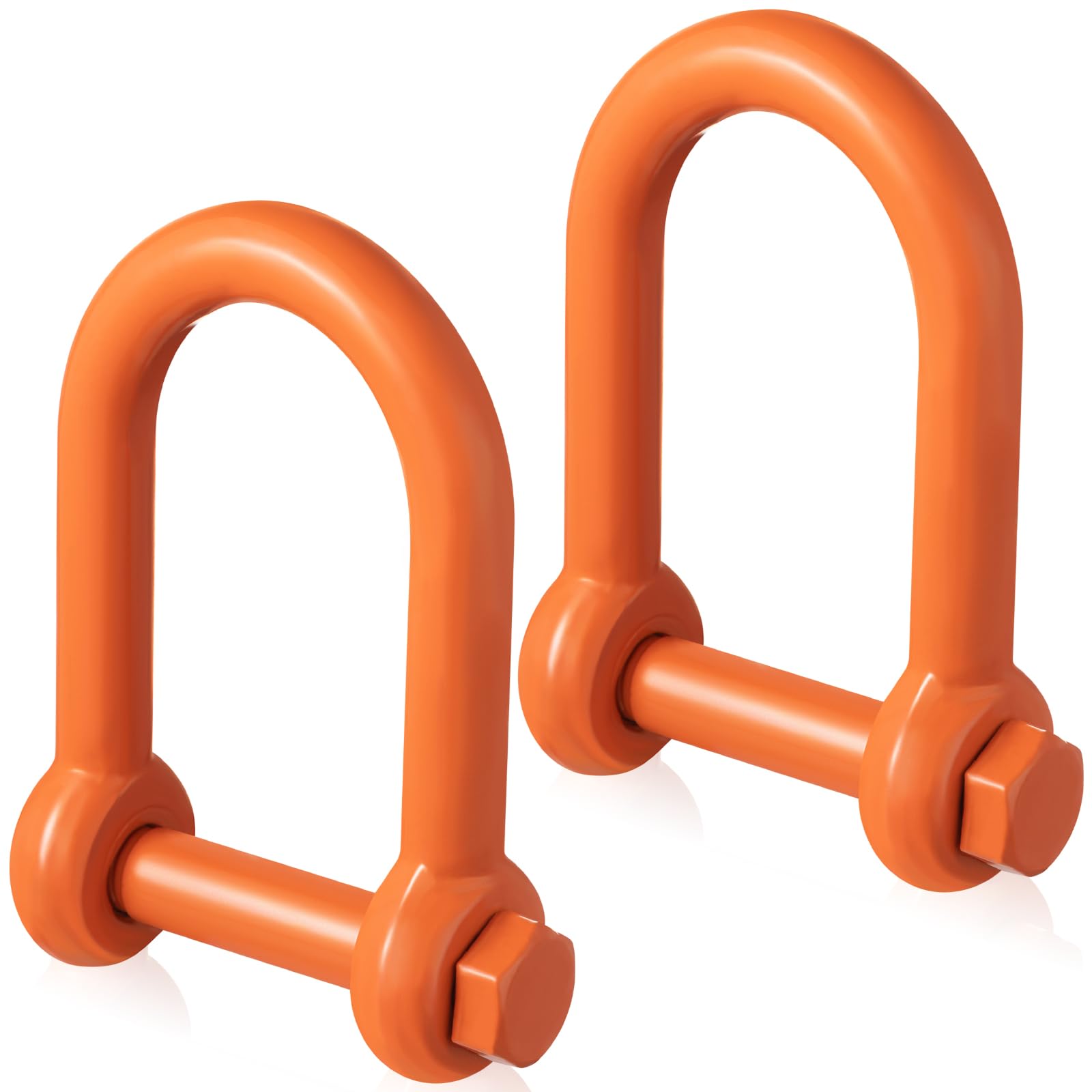 Photo 1 of Lingvee 2 Pcs Screw Pin Long Reach Shackle 1 Inch (wll 9.5 Tons), Long Reach Shackle with Painted Screw Pin, Clevis D-Ring Lifting Attachment, Professional Use, Industrial Alloy Steel