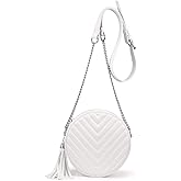 Crossbody Bags for Women Round Purse Quilted purse, Faux Leather, with Tassel